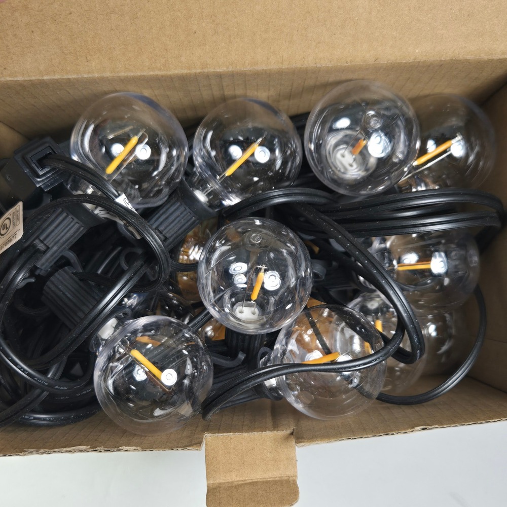 Brightown Outdoor Cafe Porch Deck String Lights Globe Bulbs New